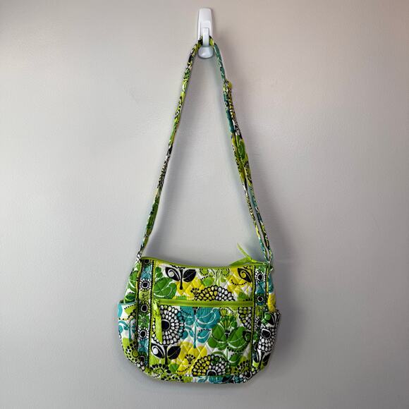 Vera Bradley Limes Up Cotton Quilted Crossbody Shoulder Bag Purse - Picture 1 of 7